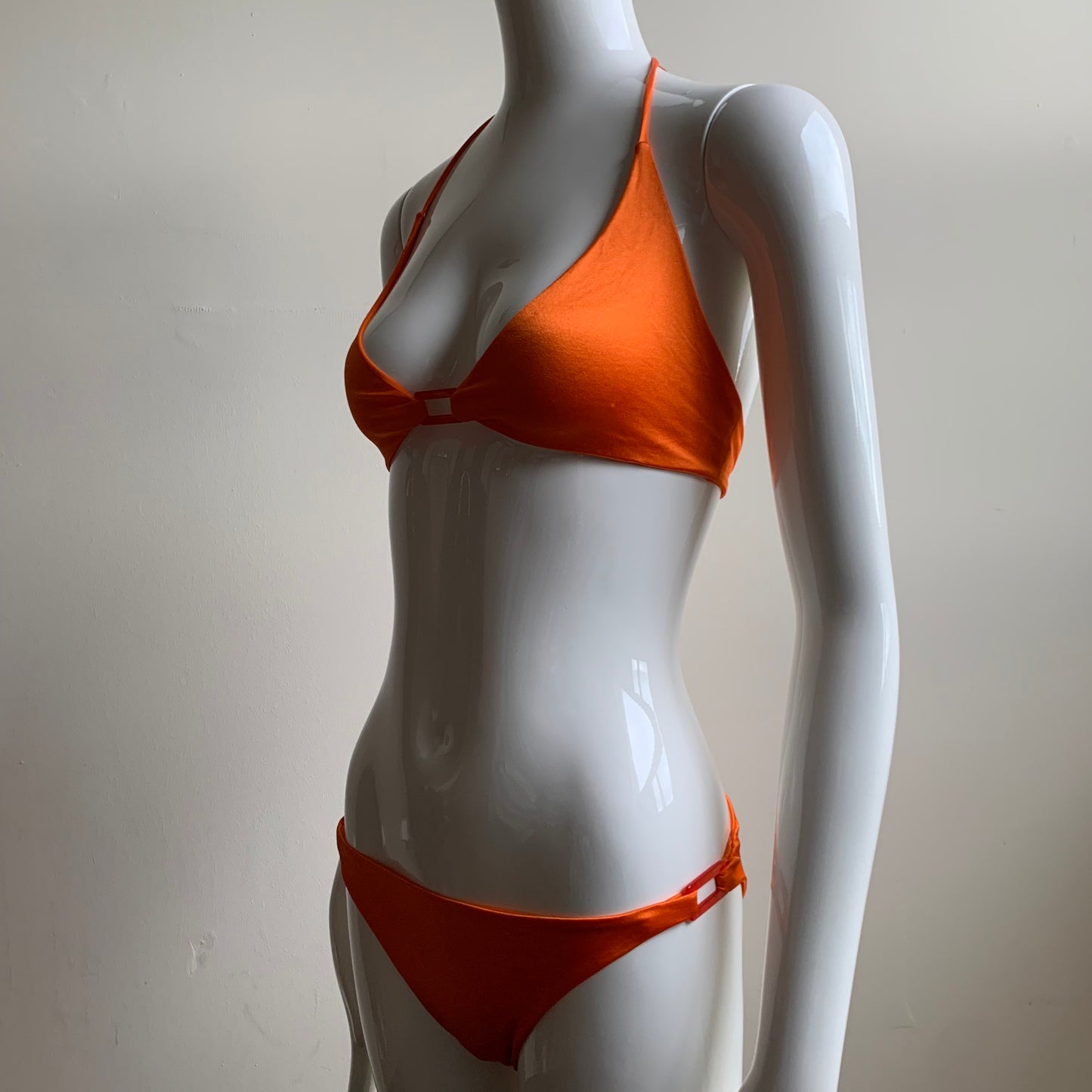 Sauvage california Orange satin bikini Large top & Small Bottom Luxury bikini