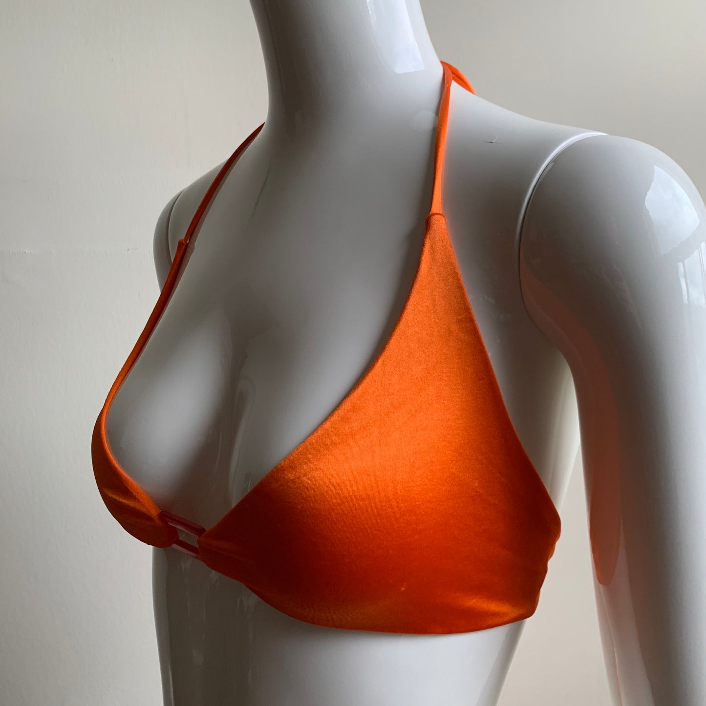 Sauvage california Orange satin bikini Large top & Small Bottom Luxury bikini