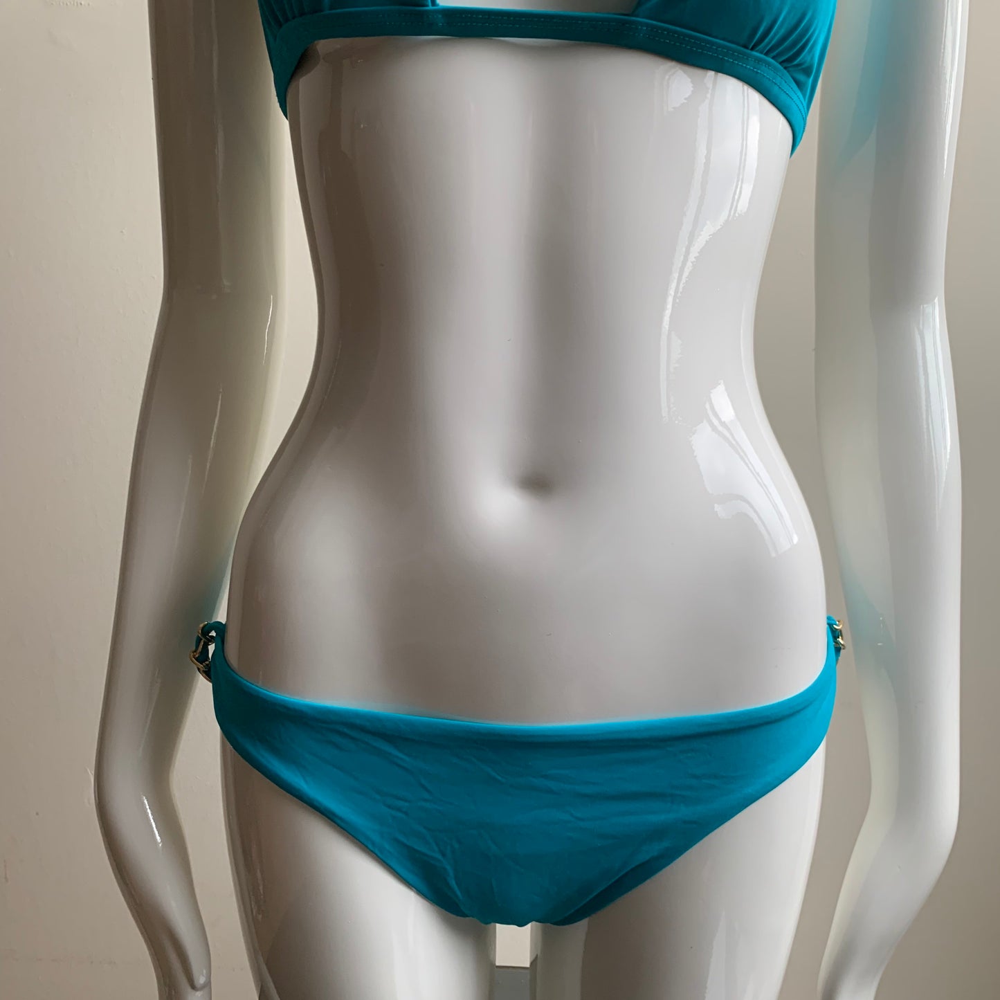 Sauvage california Turquoise Blue Gold Chain high neck luxury bikini