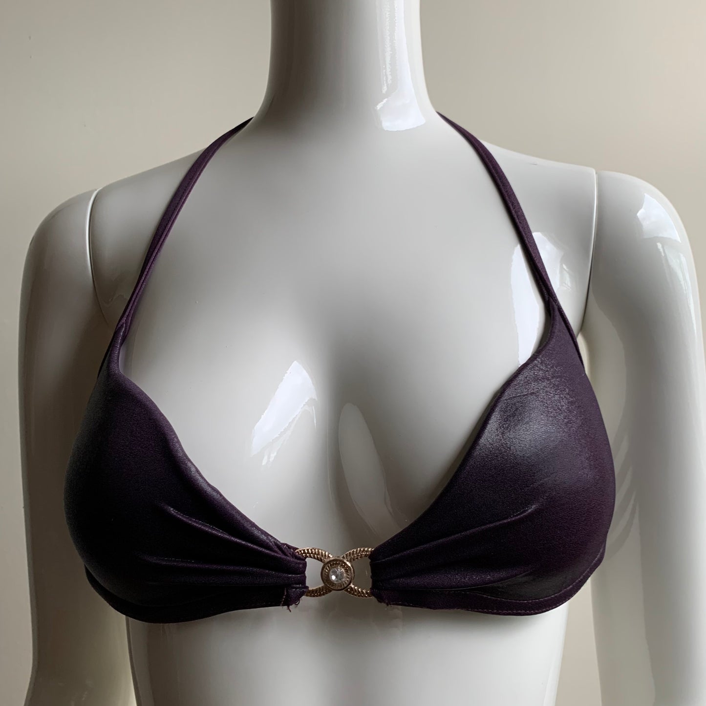 Sauvage california Plum gold crystal strappy underwire luxury bikini