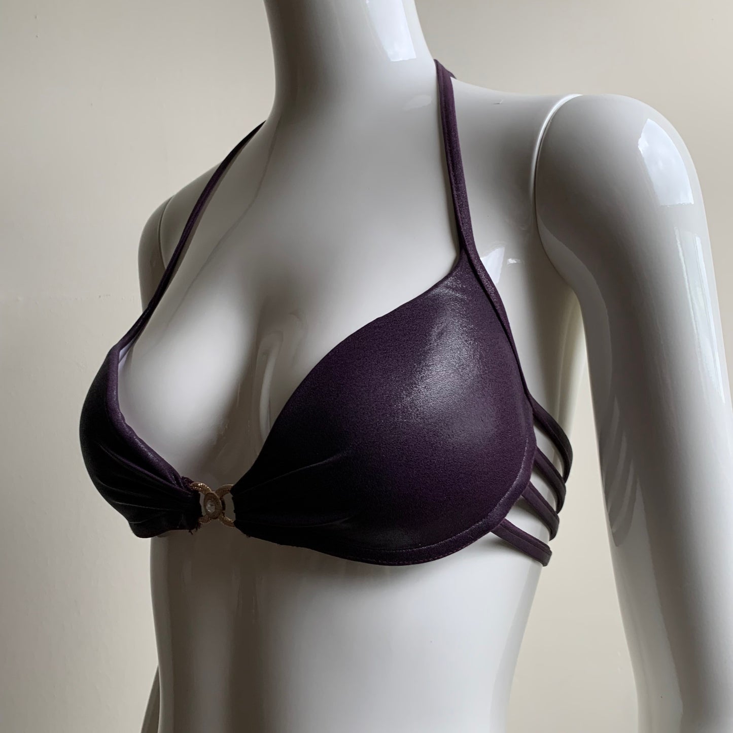 Sauvage california Plum gold crystal strappy underwire luxury bikini