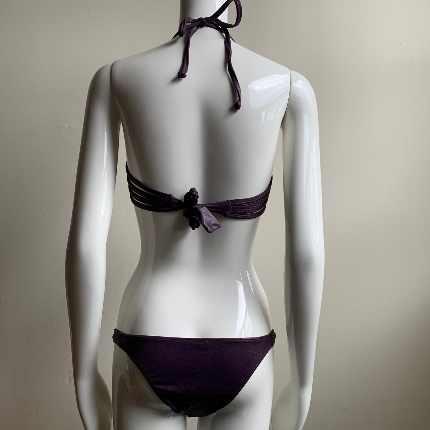 Sauvage california Plum gold crystal strappy underwire luxury bikini