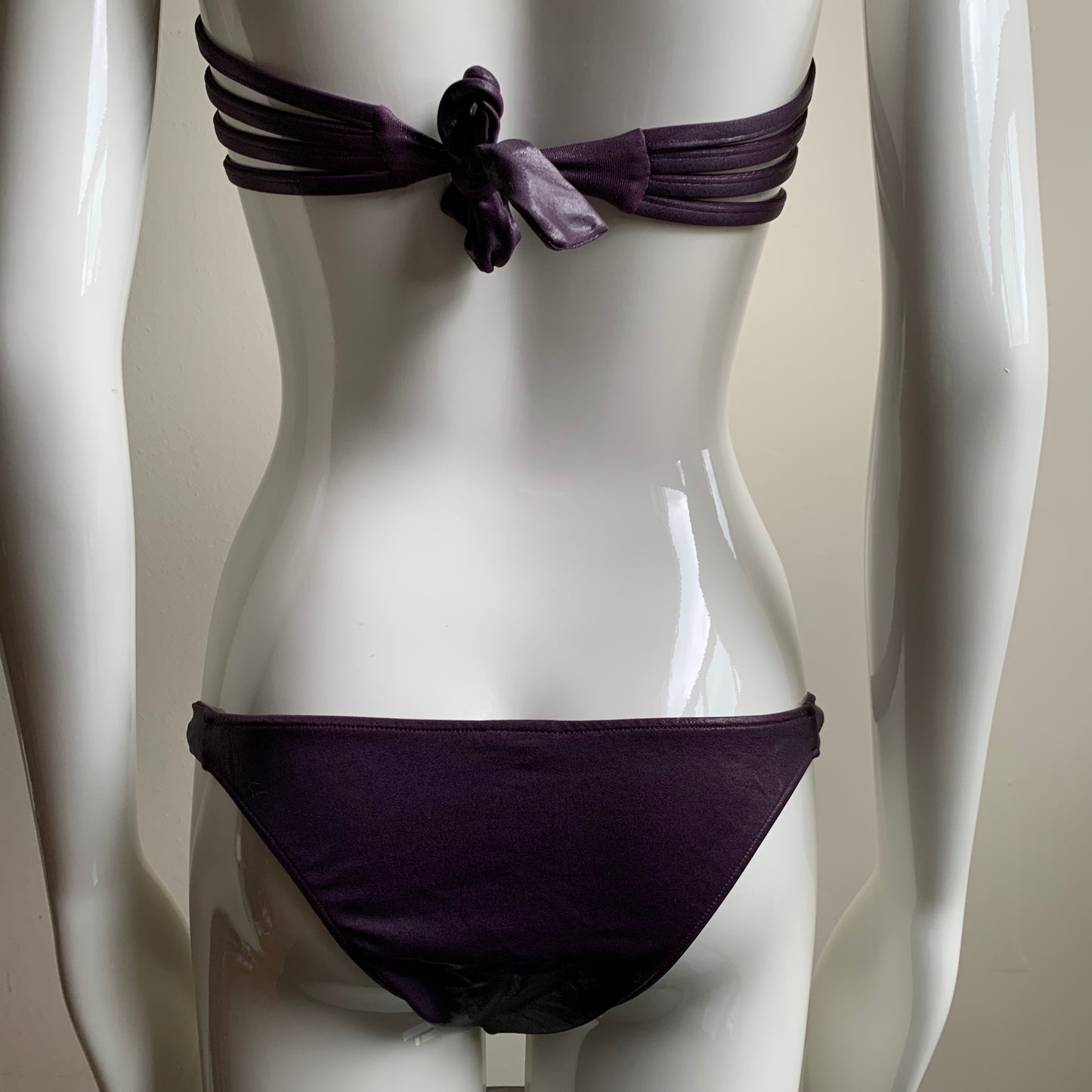 Sauvage california Plum gold crystal strappy underwire luxury bikini