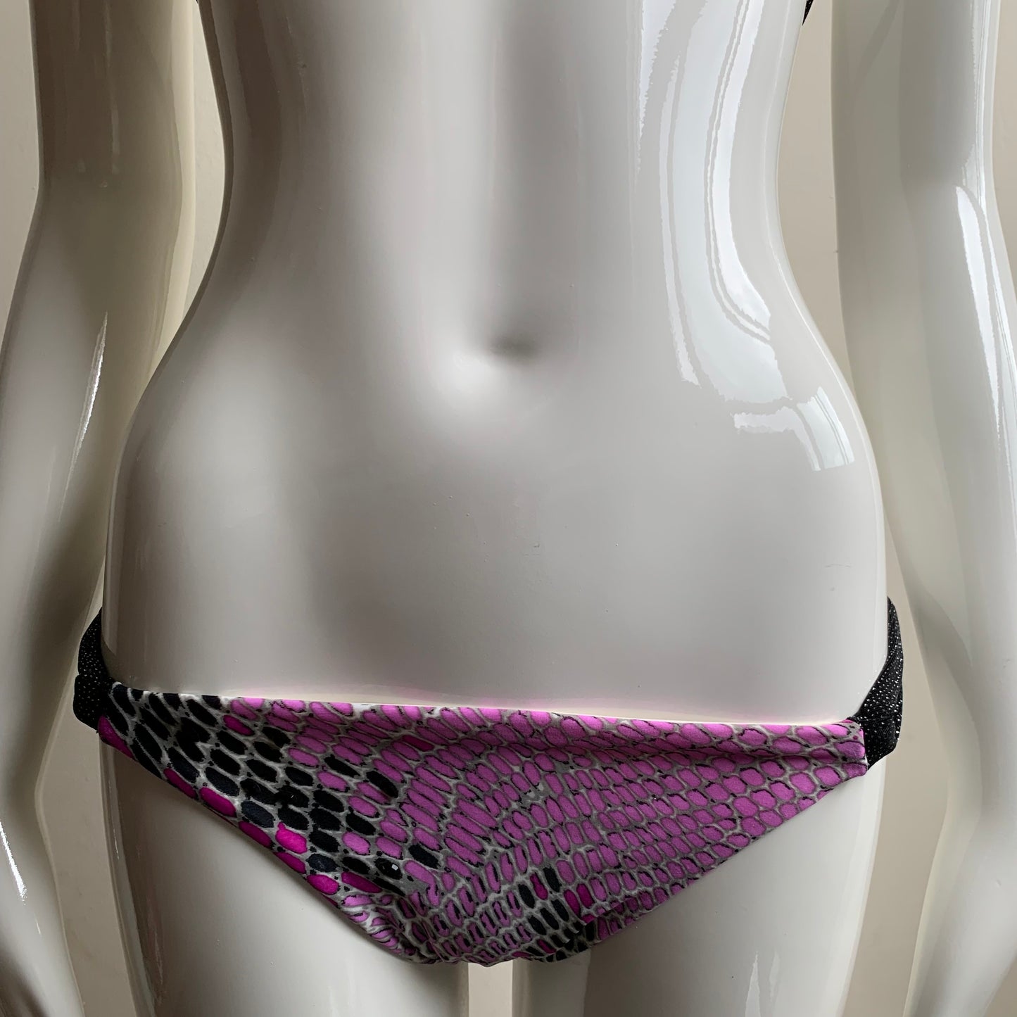 Sauvage purple black crystal snakeskin bikini