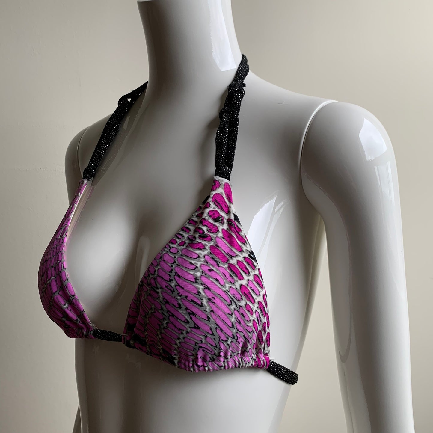 Sauvage purple black crystal snakeskin bikini
