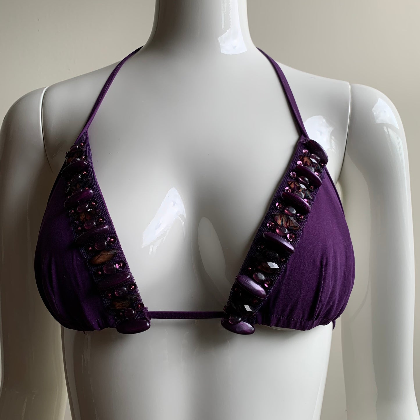 Sauvage Luxe plum purple beaded sequin bikini