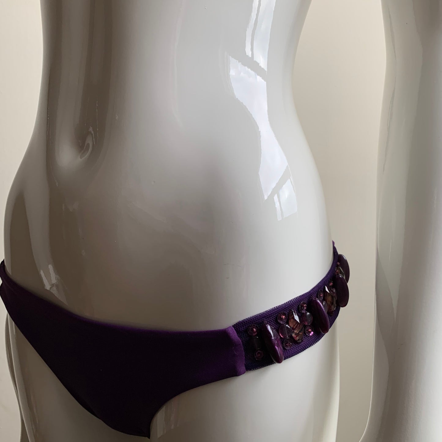 Sauvage Luxe plum purple beaded sequin bikini
