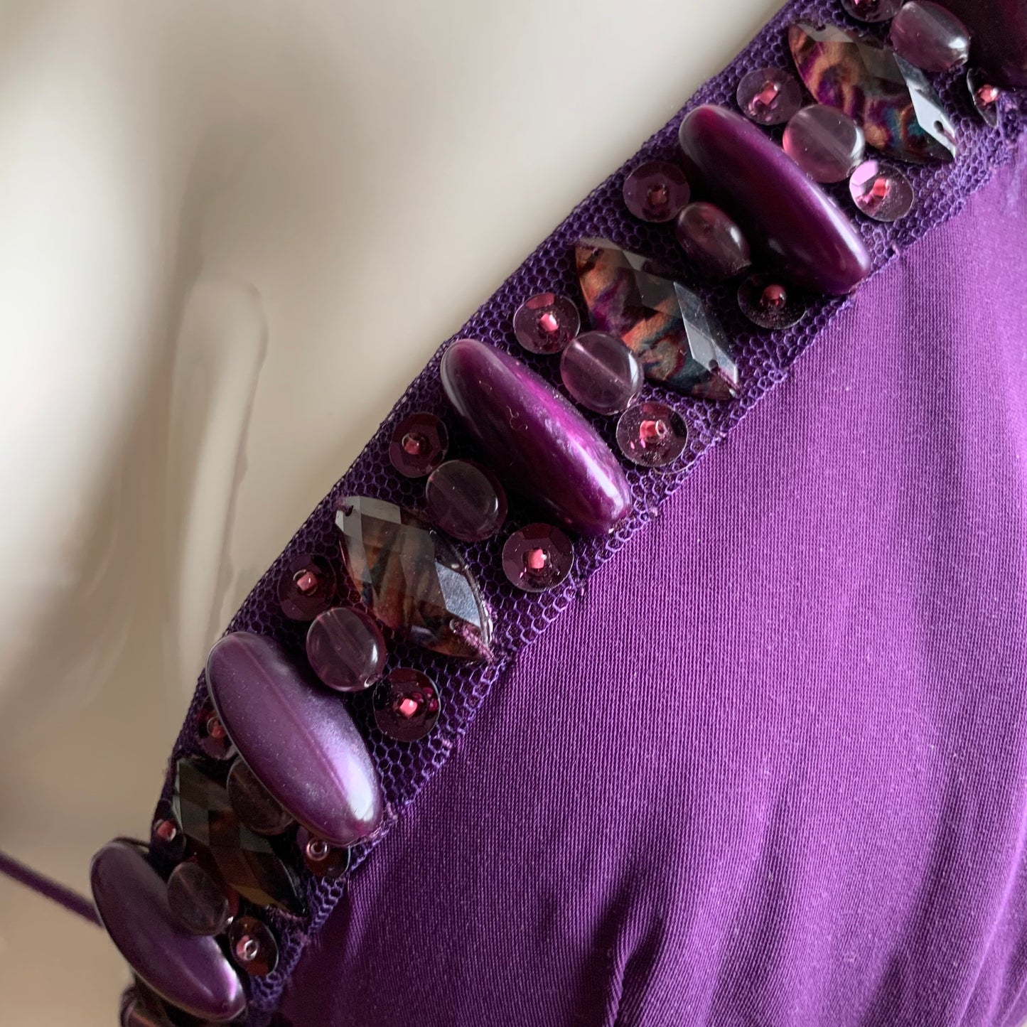 Sauvage Luxe plum purple beaded sequin bikini