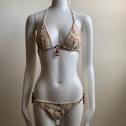 Sauvage cream beaded bikini