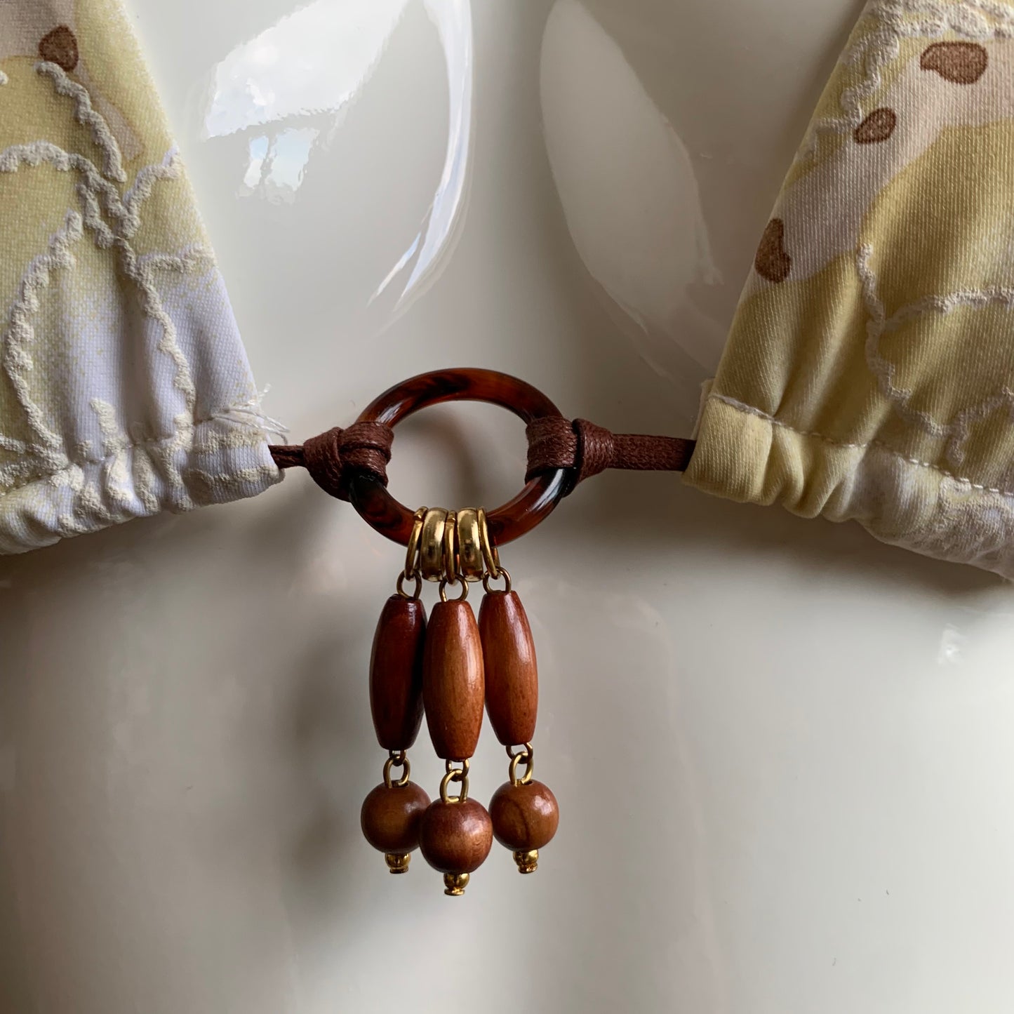 Sauvage cream beaded bikini