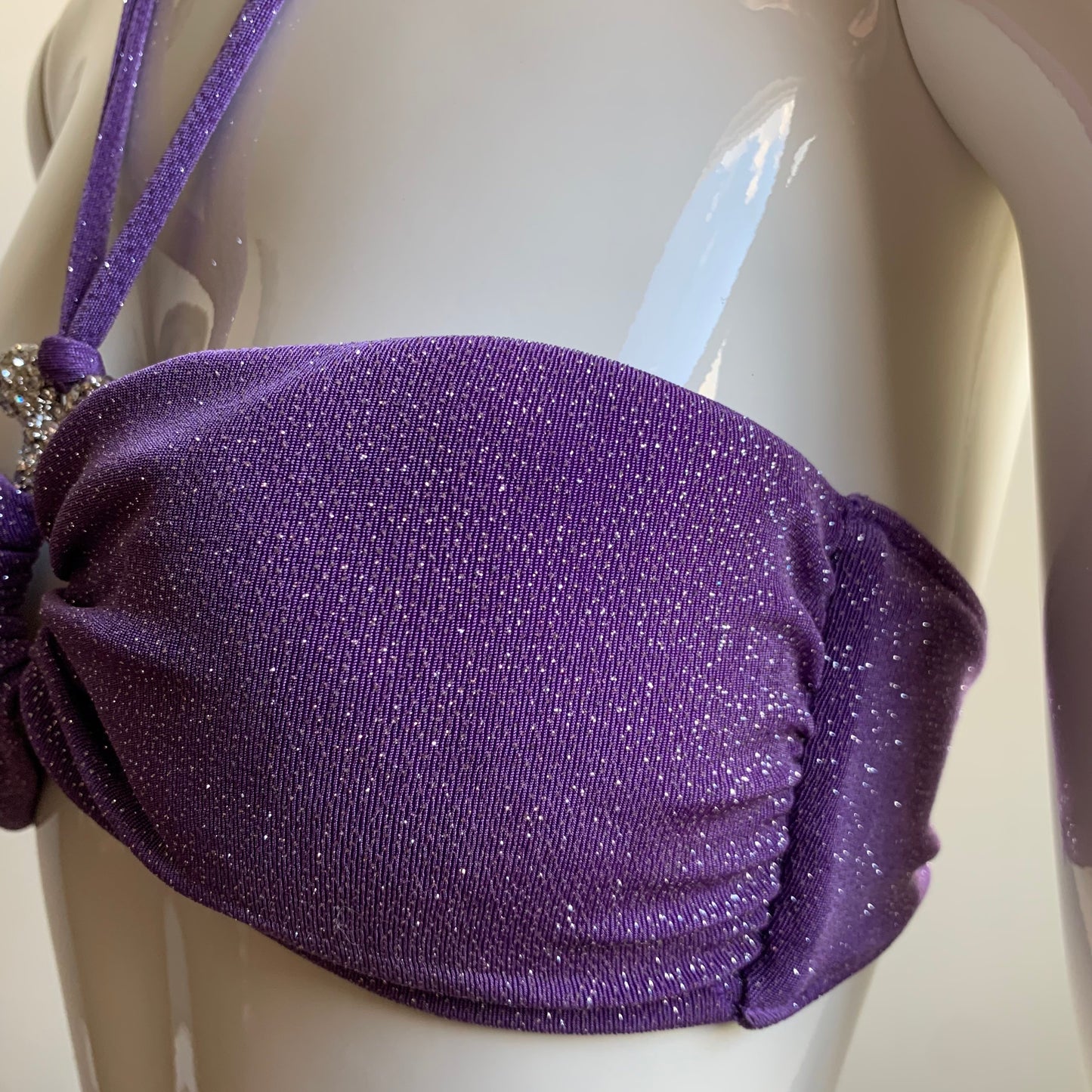 Sauvage purple glitter snake bandeau bikini