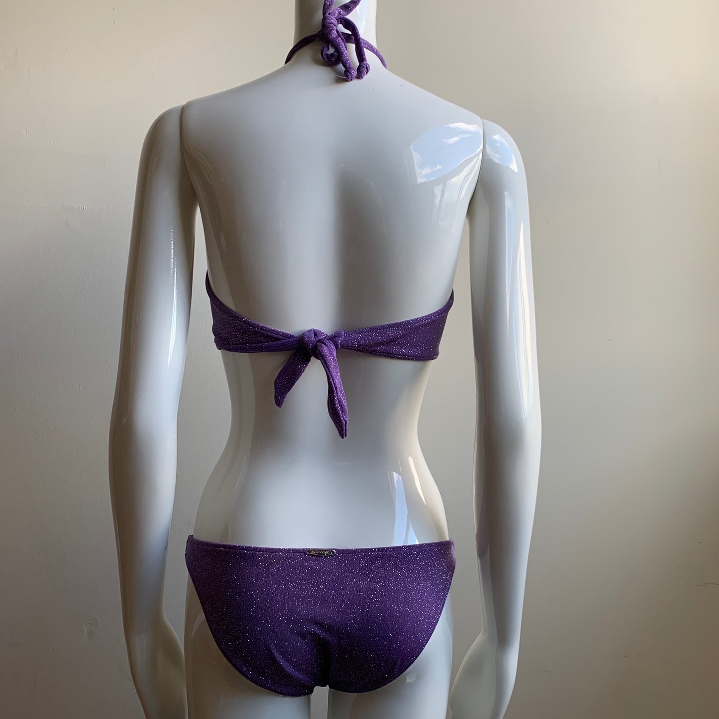 Sauvage purple glitter snake bandeau bikini