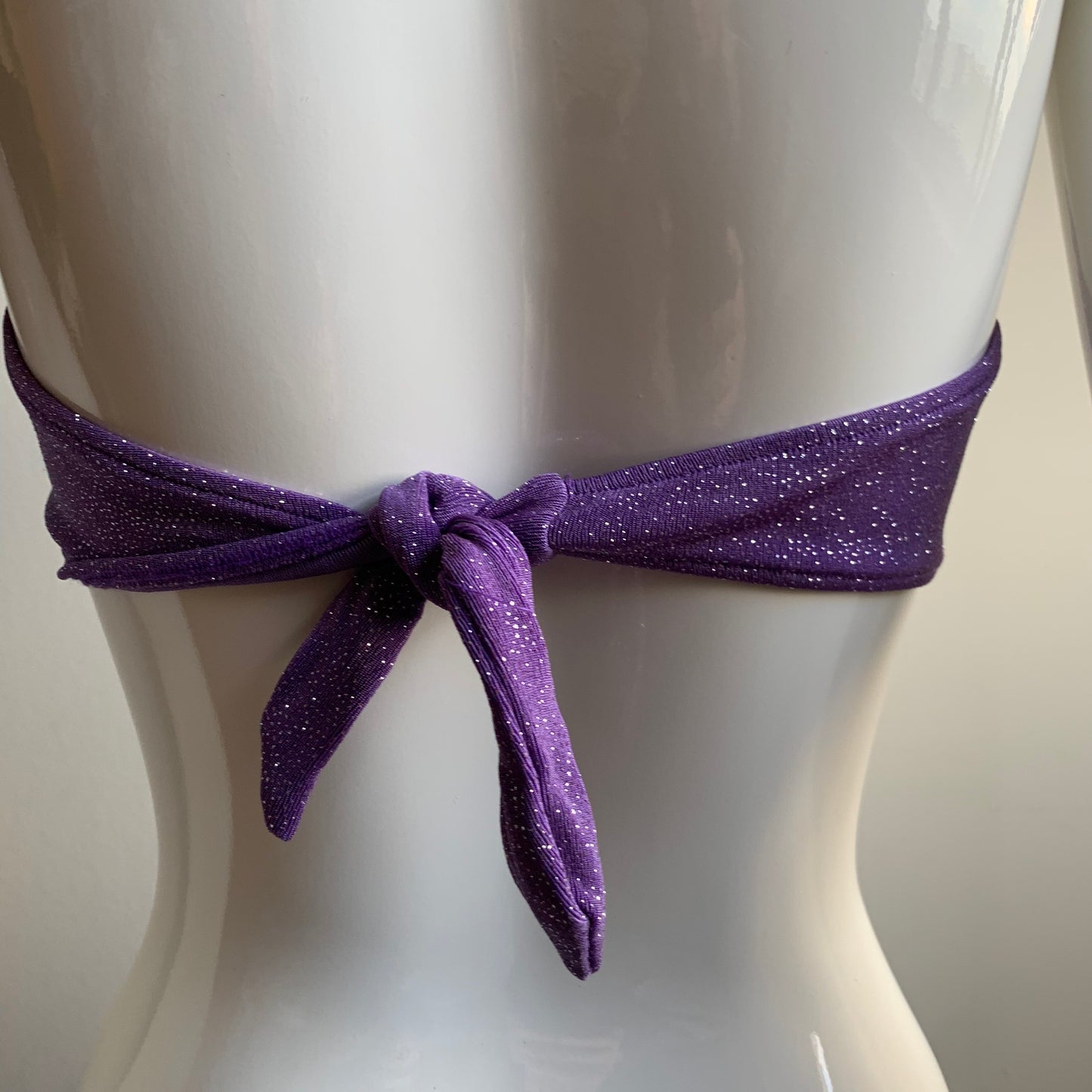 Sauvage purple glitter snake bandeau bikini