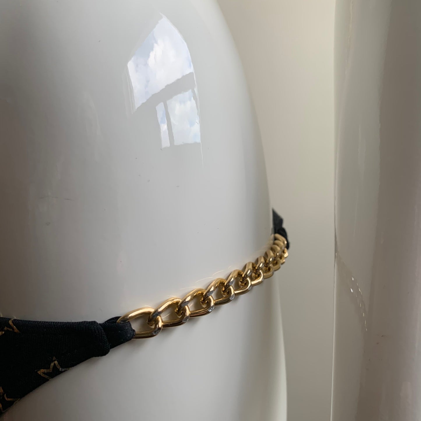 Sauvage cream & gold stars chain luxury bikini