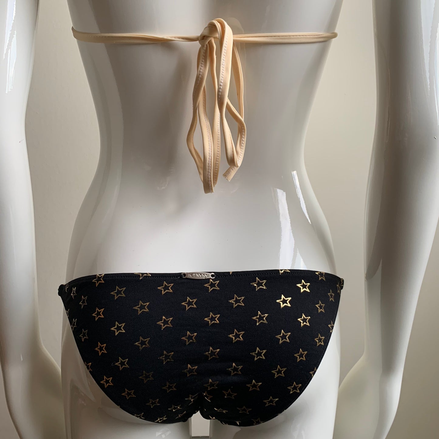Sauvage cream & gold stars chain luxury bikini