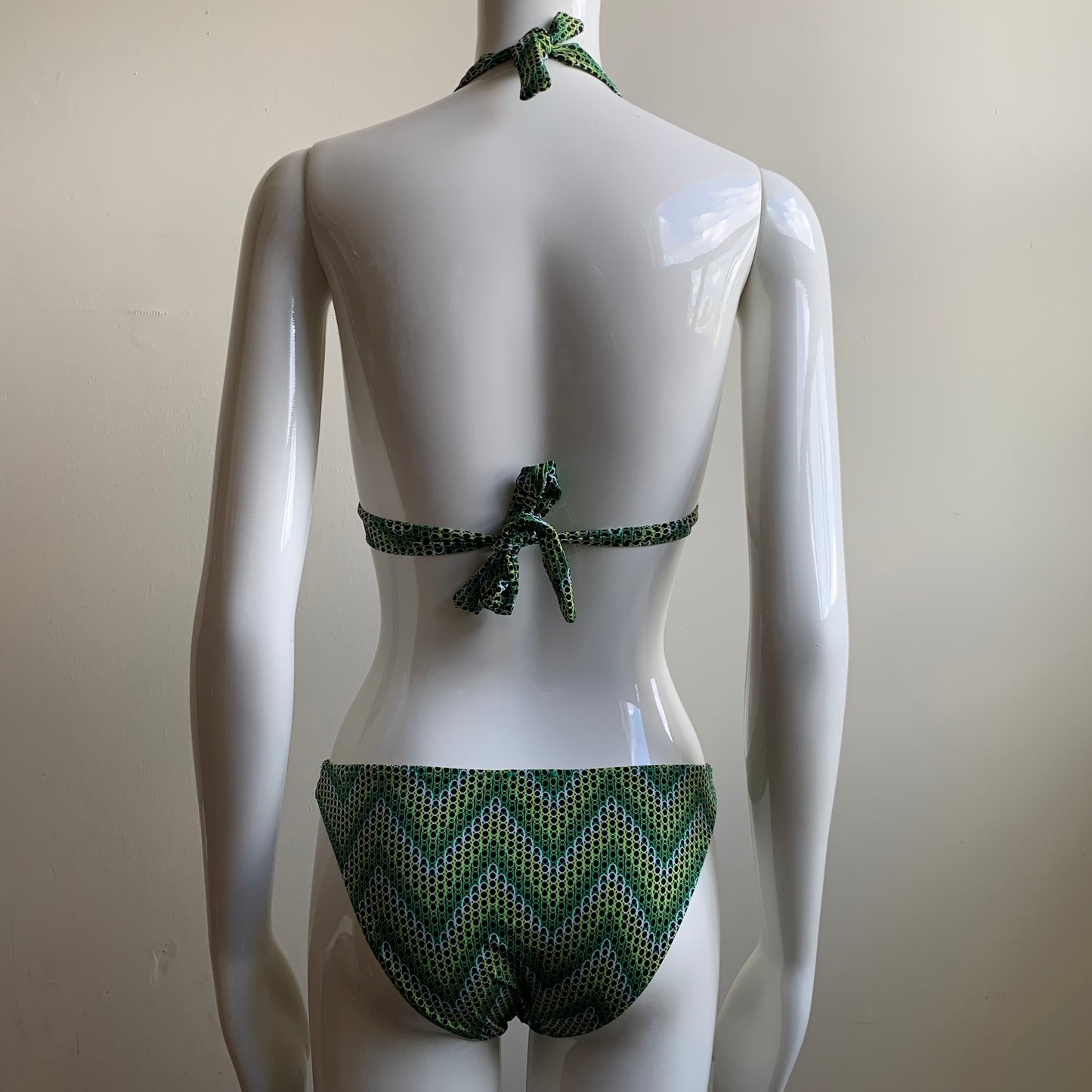 Sauvage Monokini Green printed cut out one piece swimsuit