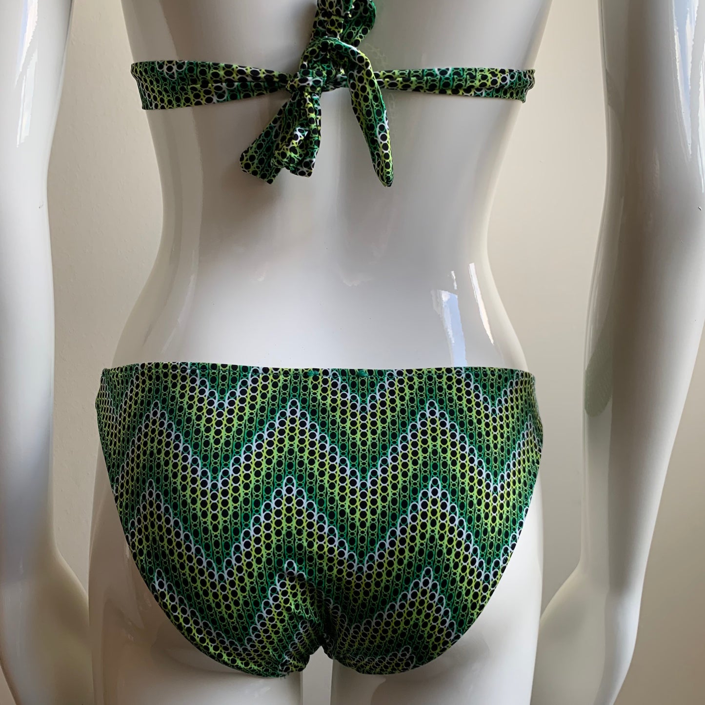 Sauvage Monokini Green printed cut out one piece swimsuit