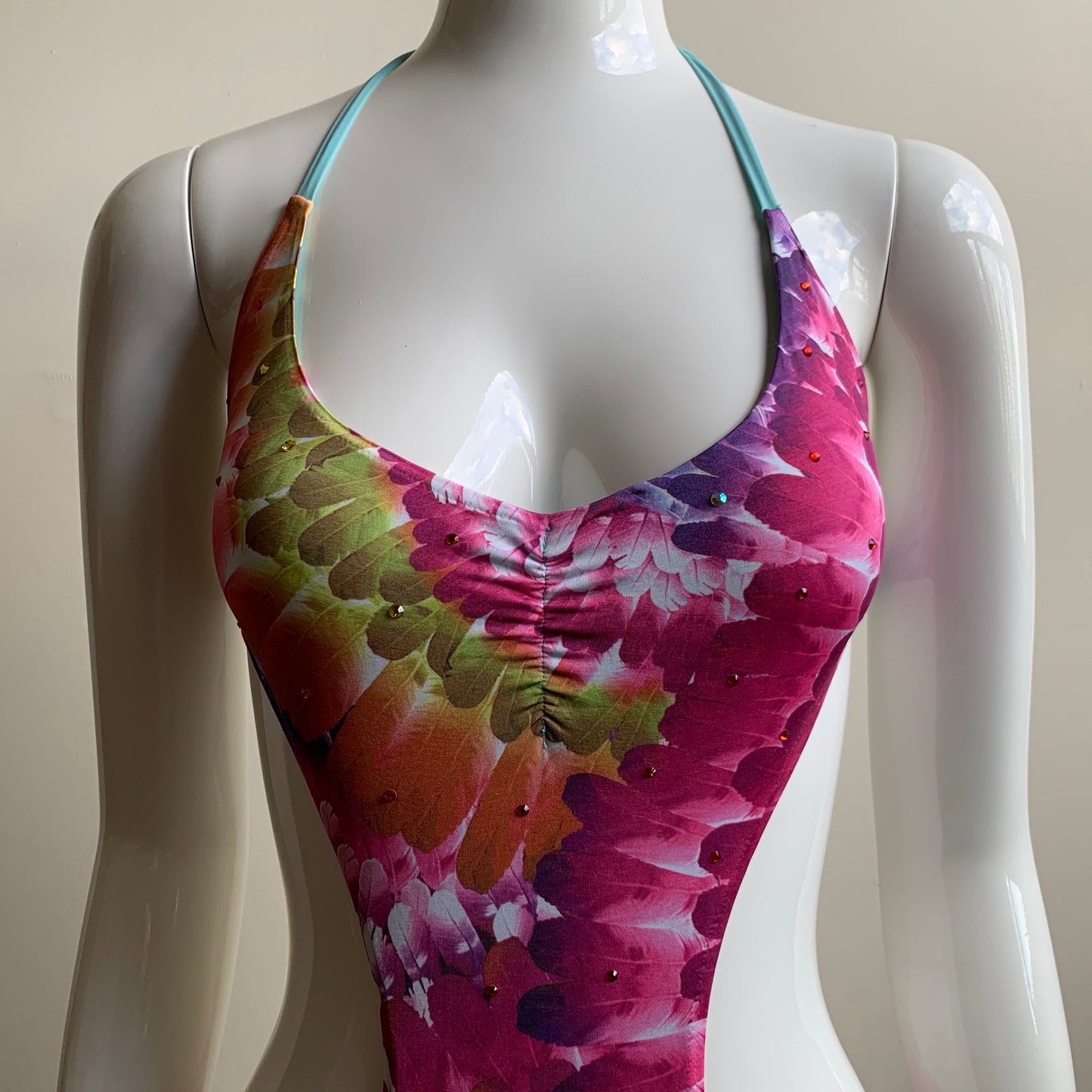 Sauvage monokini multicolor printed cut out one piece swimsuit