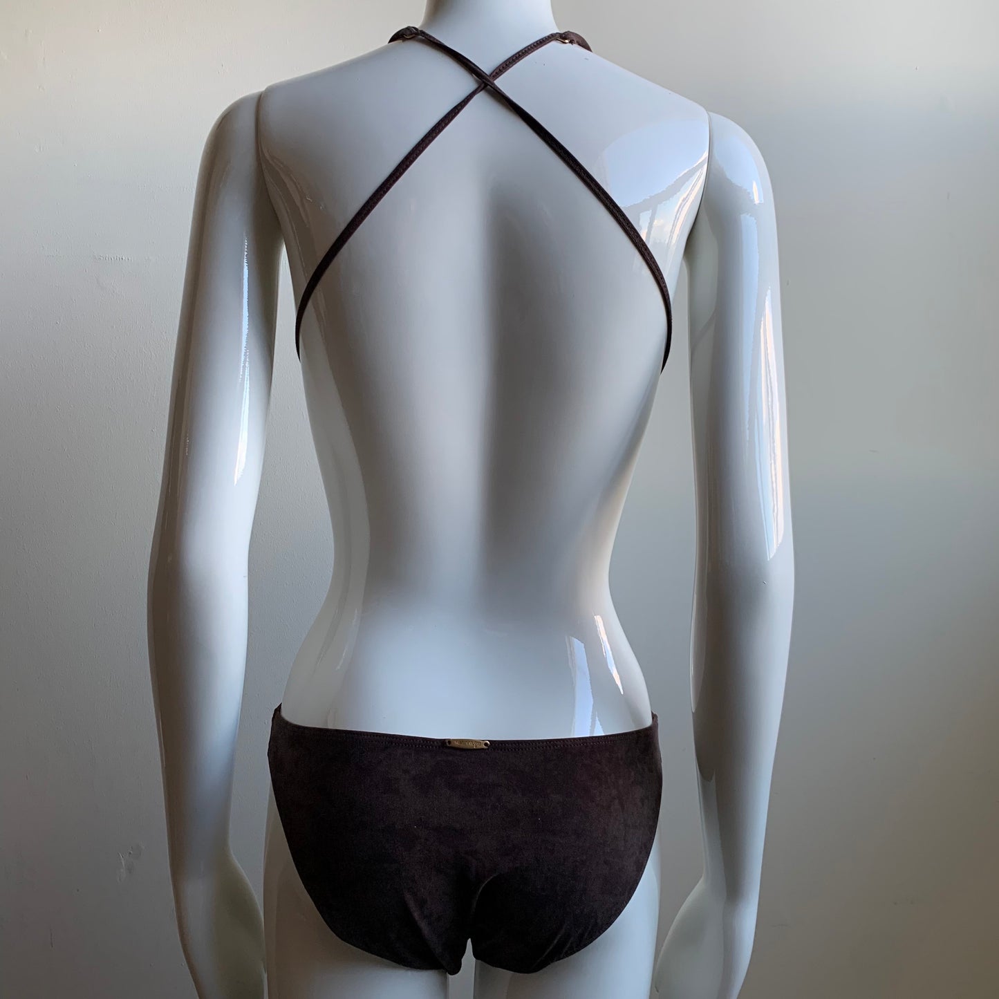 Sauvage monokini Brown & Gold cut out one piece swimsuit