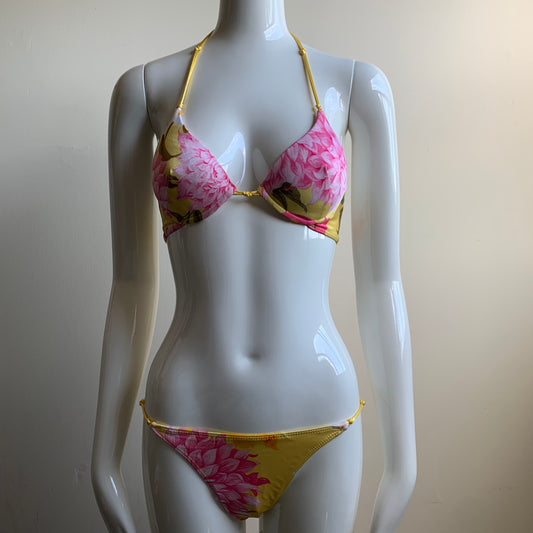 Sauvage California underwire yellow & pink floral bikini