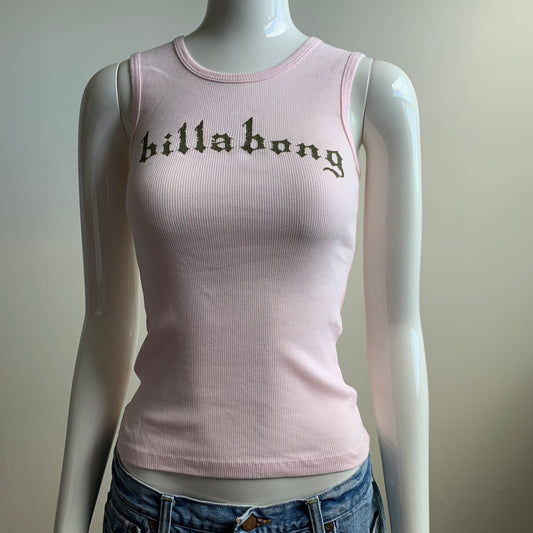 Billabong surf light pink ribbed tank top