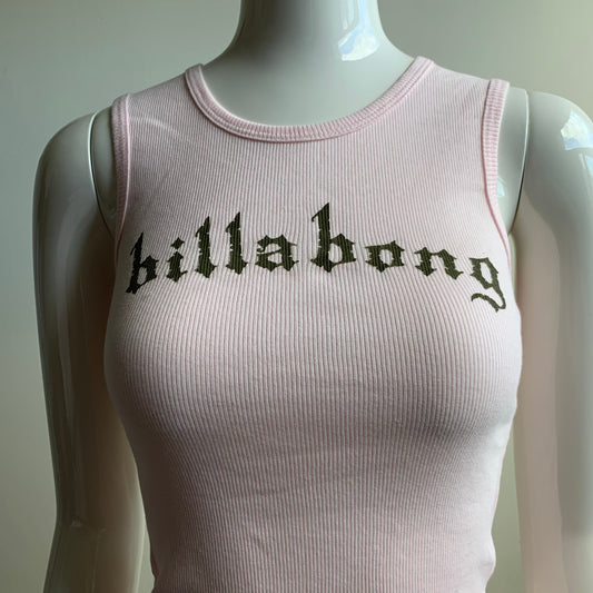 Billabong surf light pink ribbed tank top