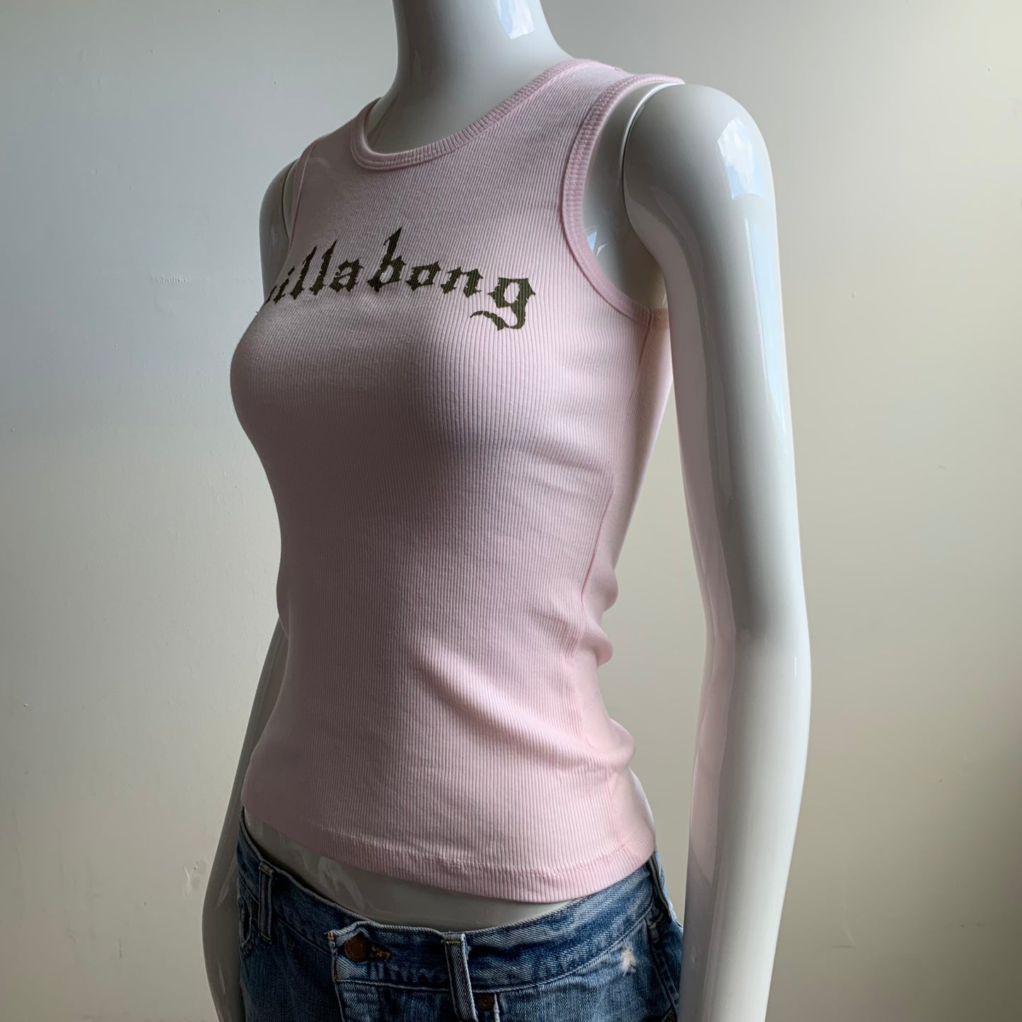 Billabong surf light pink ribbed tank top