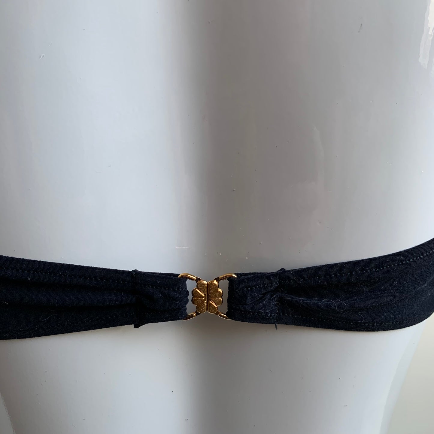 Sauvage macrame black strappy bandeau bikini top